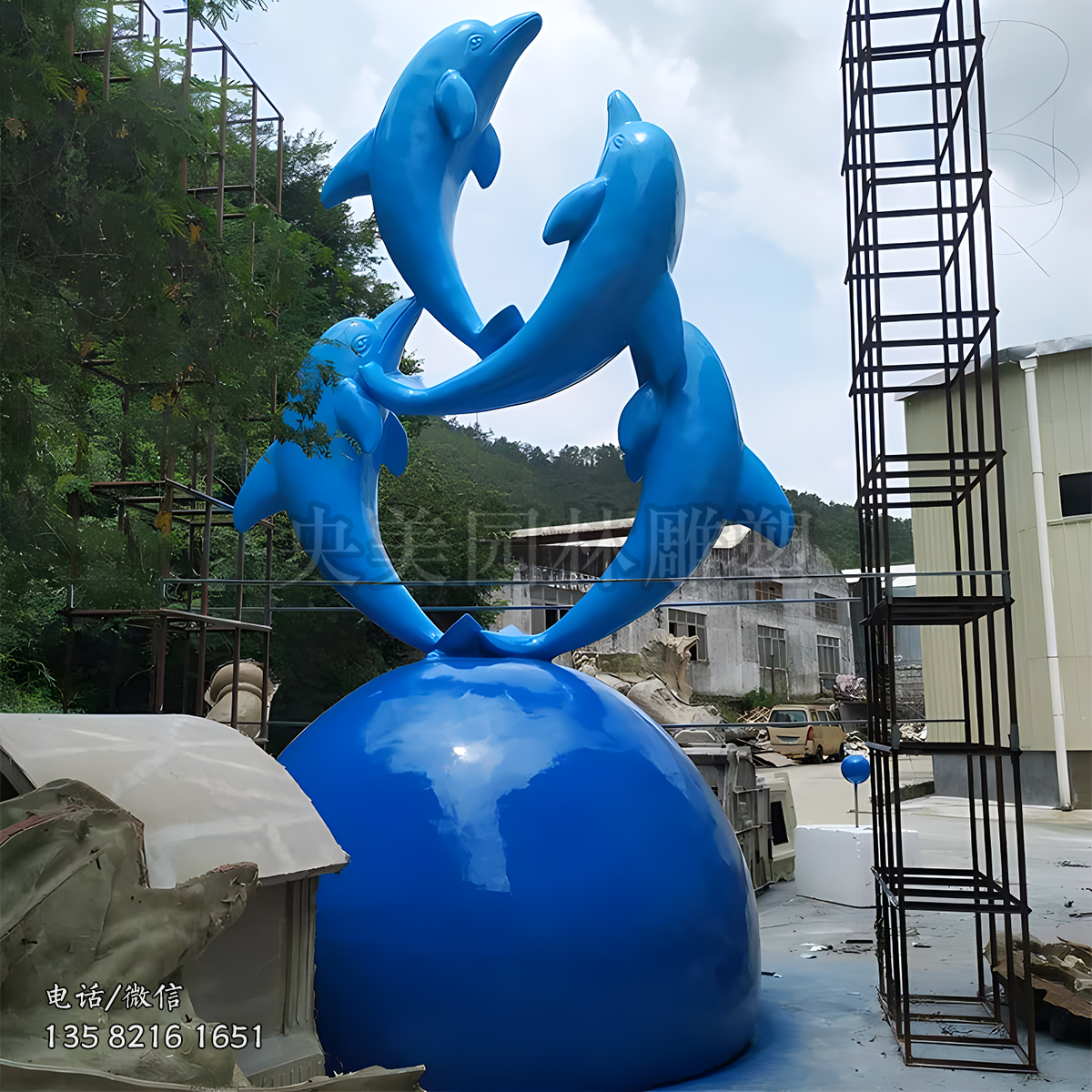 學校校園用玻璃鋼海豚景觀雕塑