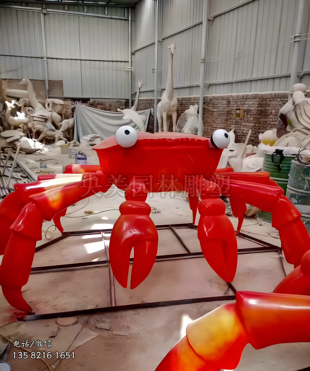 大型玻璃鋼仿真螃蟹雕塑