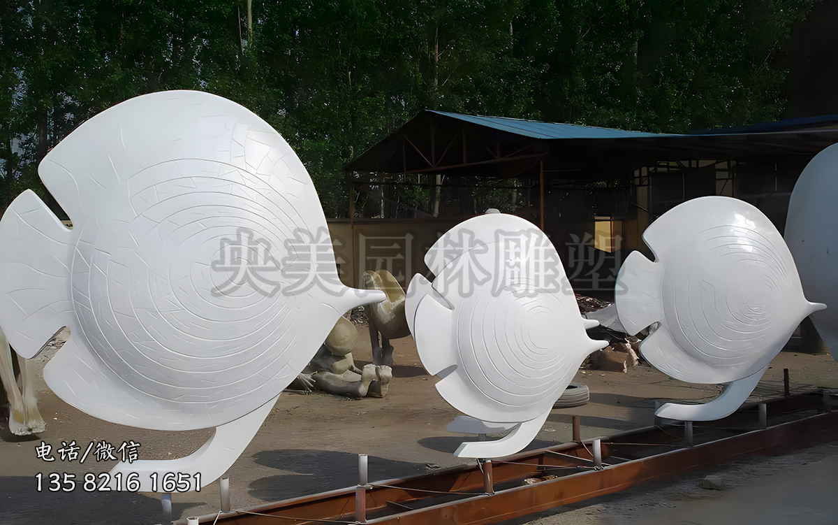 玻璃鋼海洋魚群雕塑擺件