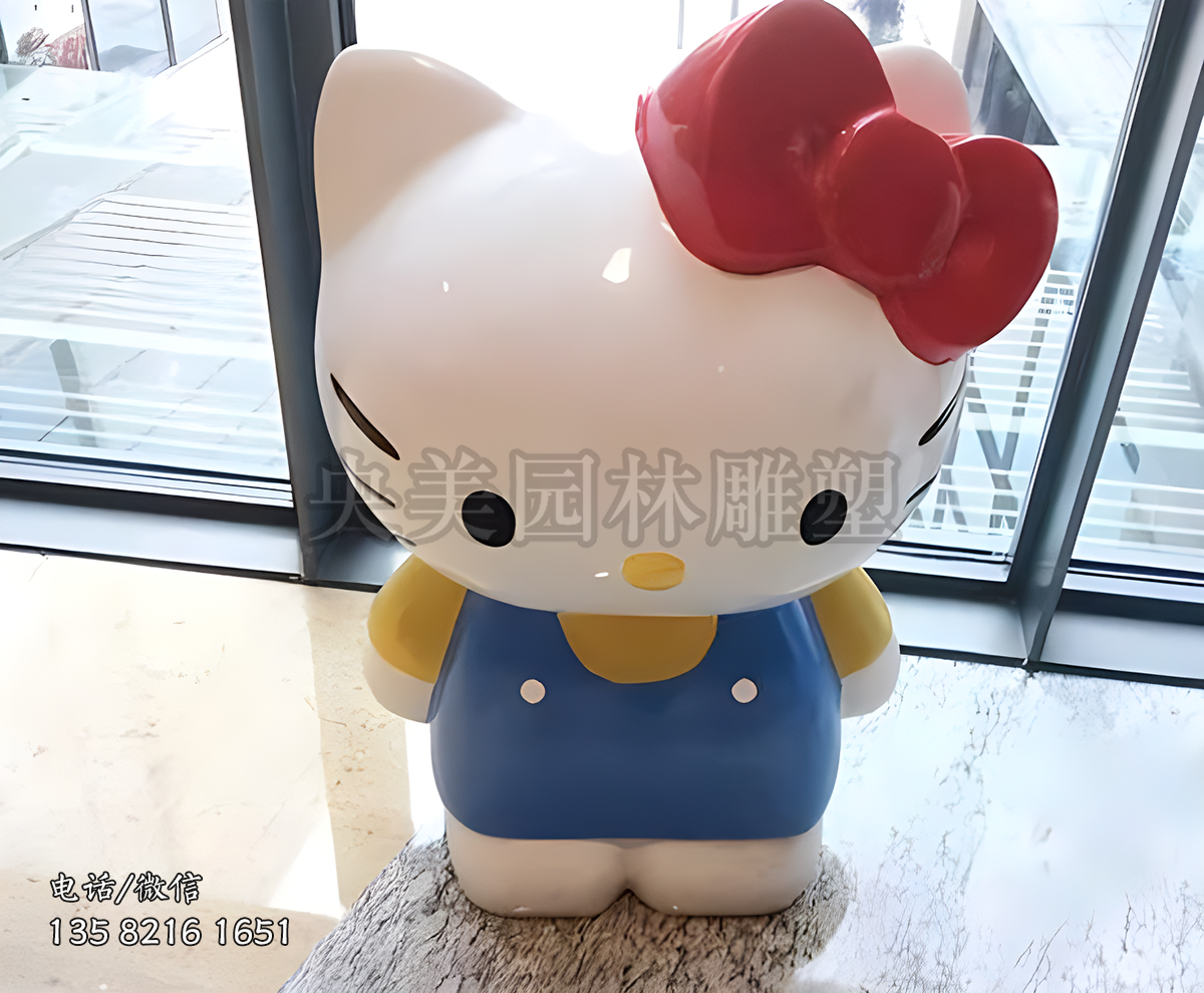 超可愛卡通kitty貓雕塑