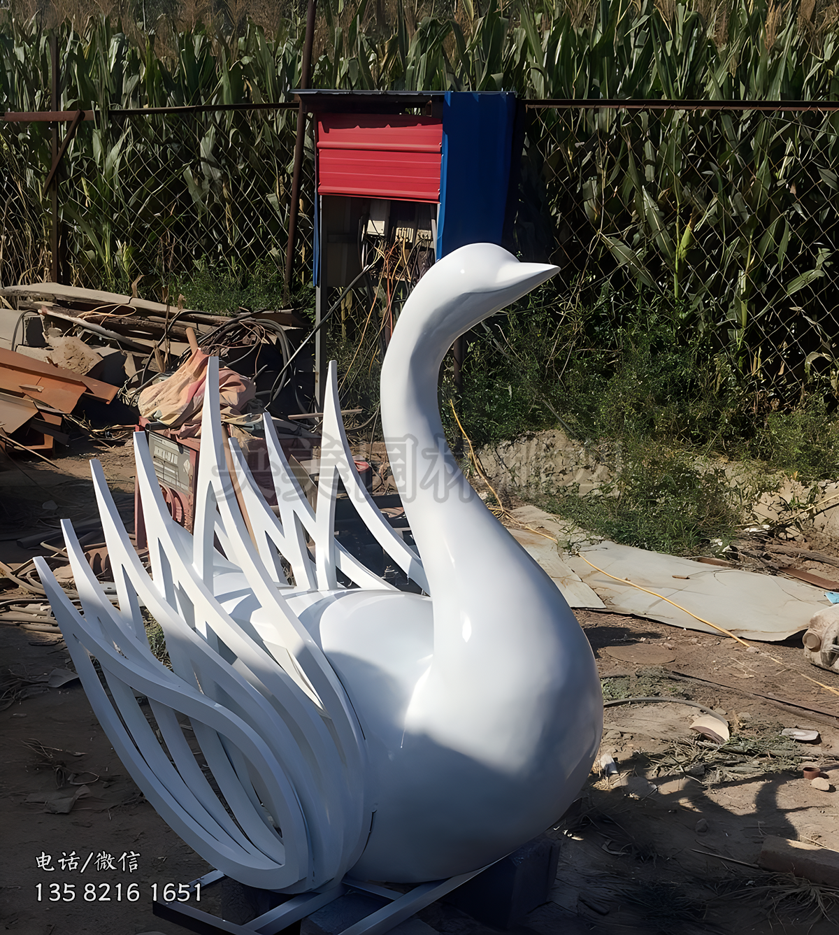 抽象天鵝玻璃鋼動(dòng)物雕塑