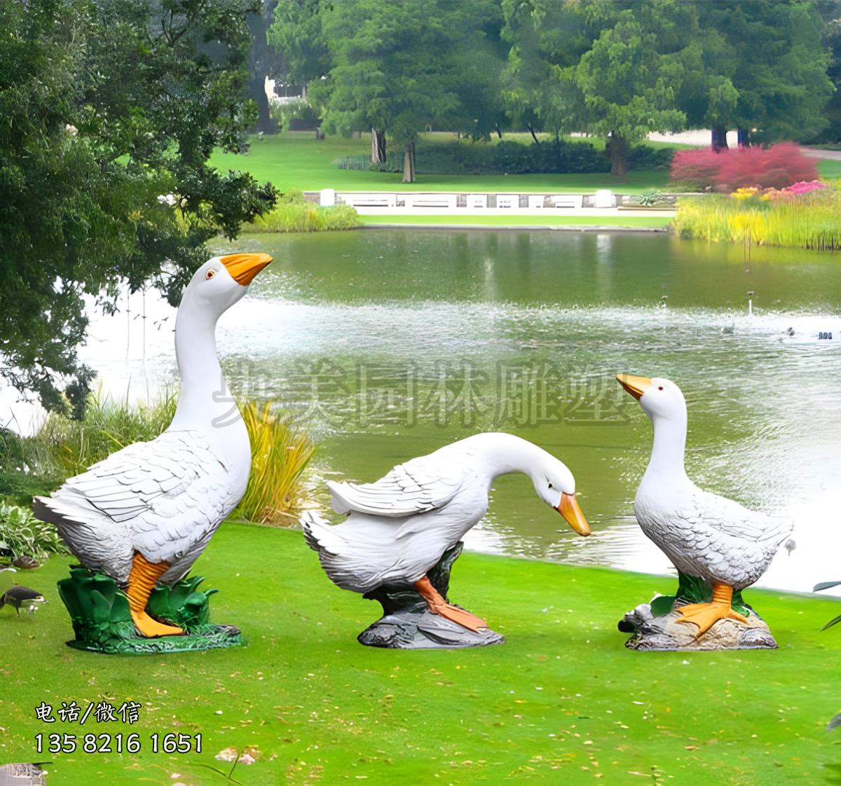 仿真鴨子玻璃鋼動(dòng)物雕塑