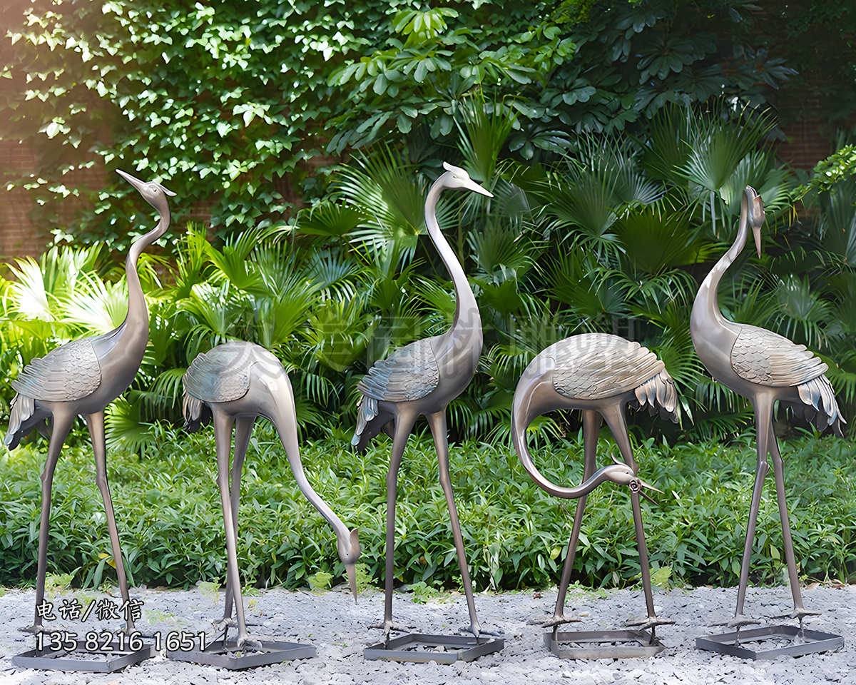 仿真仿銅動(dòng)物鶴雕塑