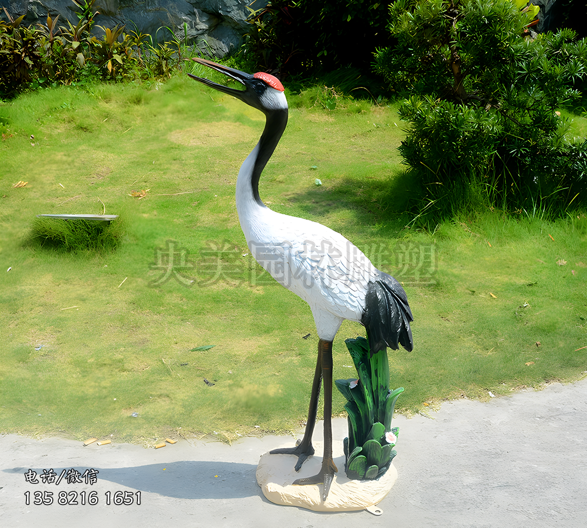 玻璃鋼仿真仙鶴雕塑擺件