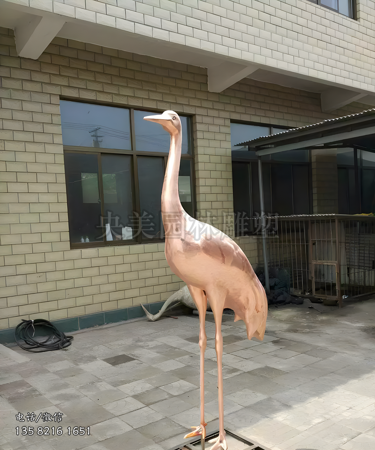 紫銅鍛造仙鶴雕塑擺件