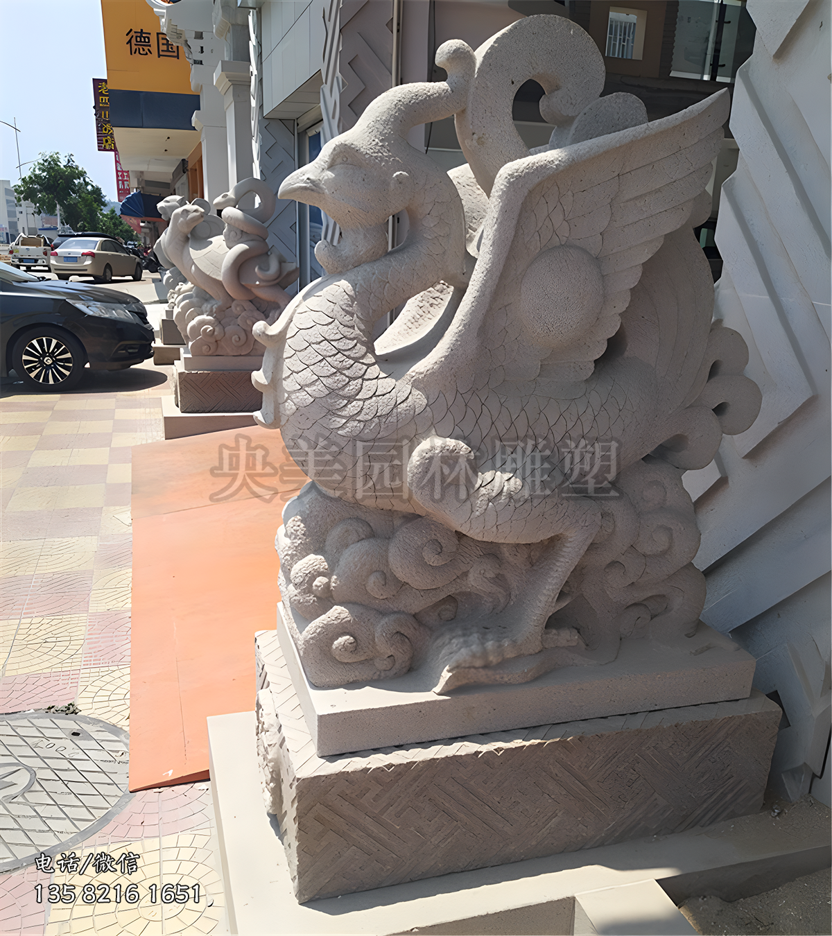 石雕雕刻朱雀雕塑