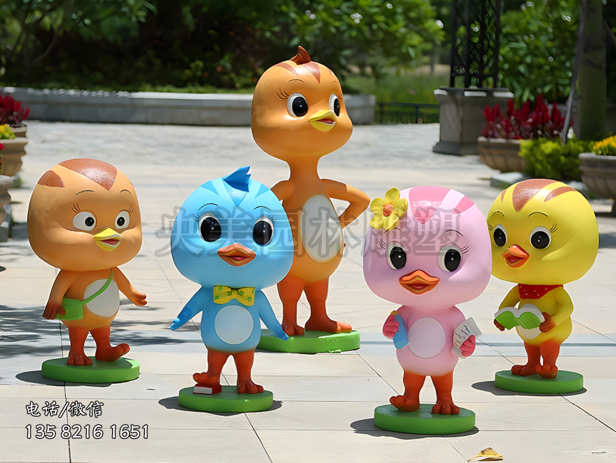 萌雞小隊(duì)卡通動漫雕塑