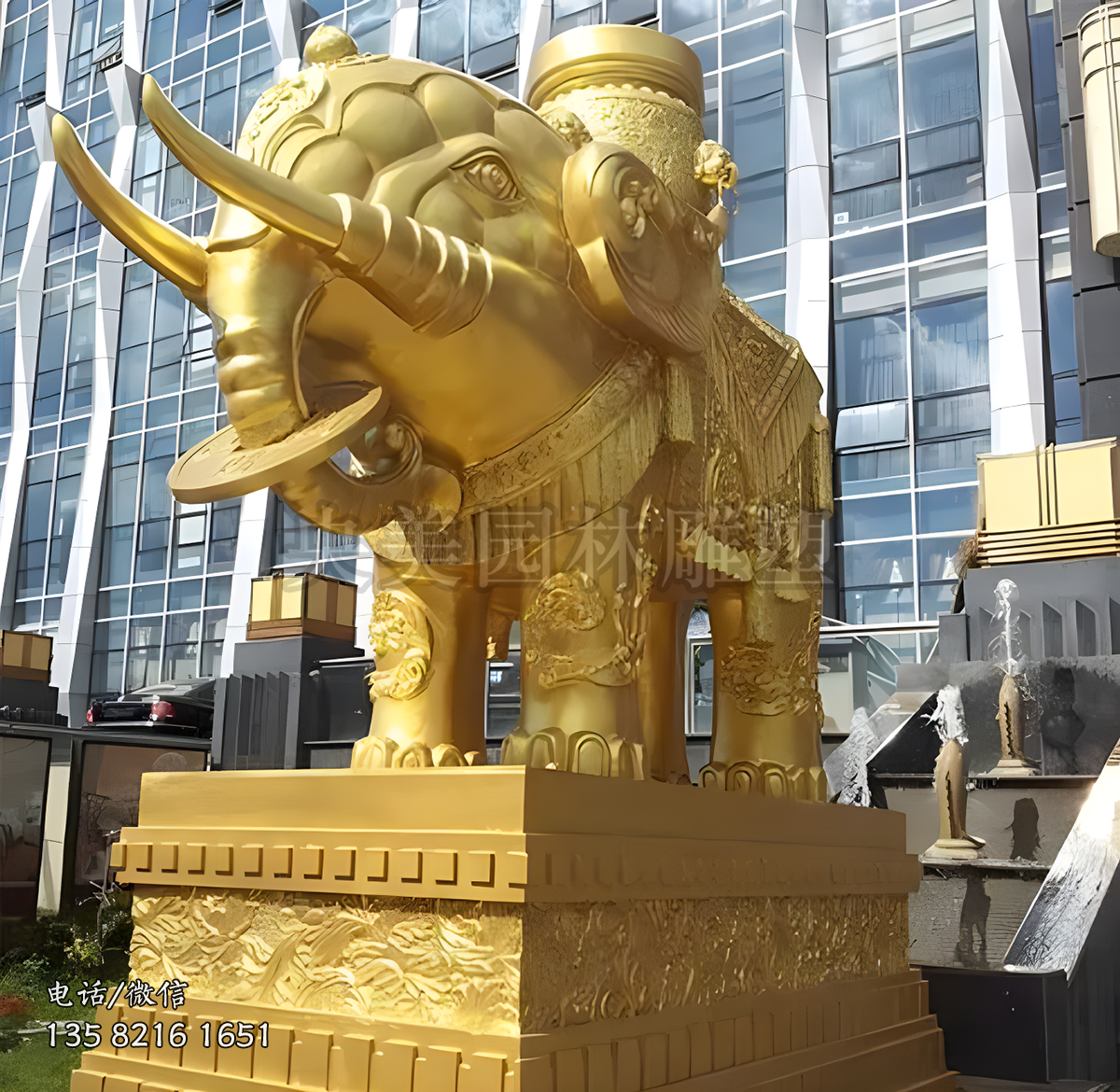 漆金創(chuàng)意銅雕大象