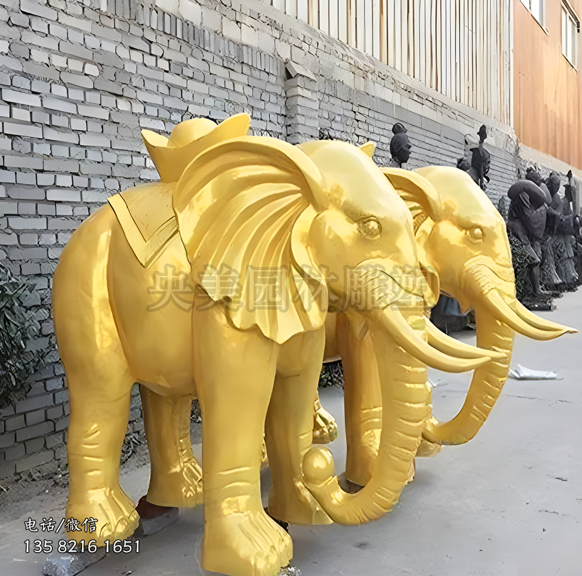 金漆大象鑄銅雕塑