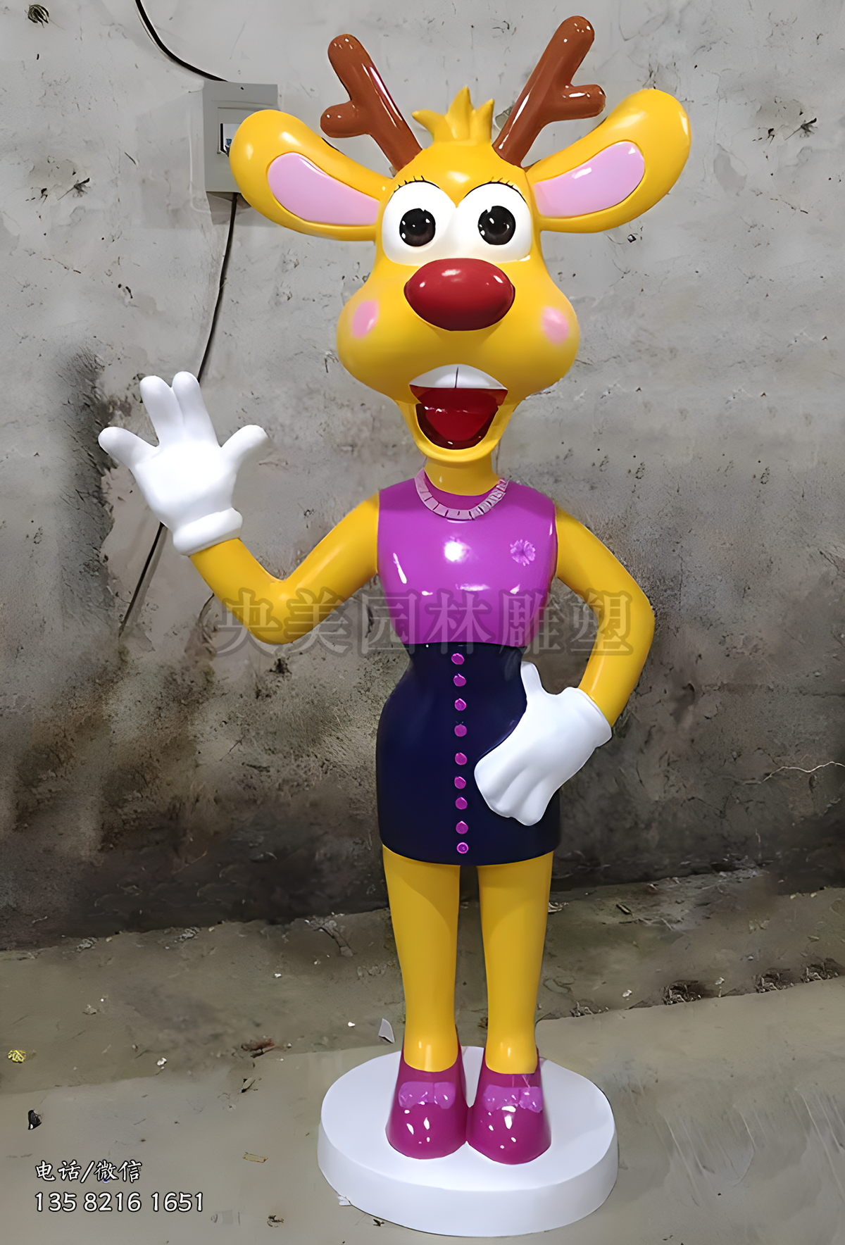 梅花鹿公仔雕塑擺件