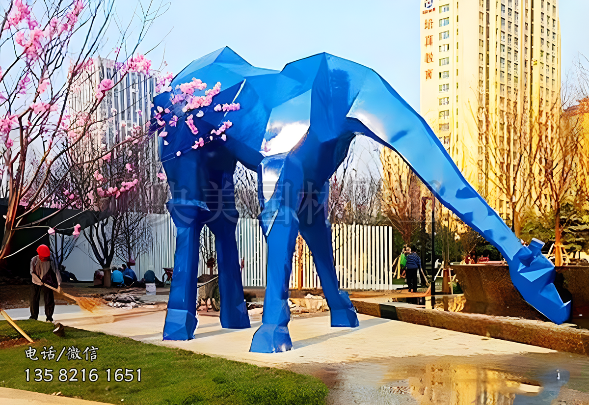 大型不銹鋼長頸鹿景觀雕塑