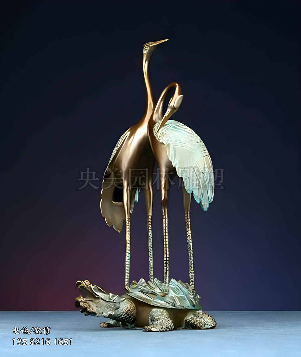 龜鶴齊齡鑄銅雕塑