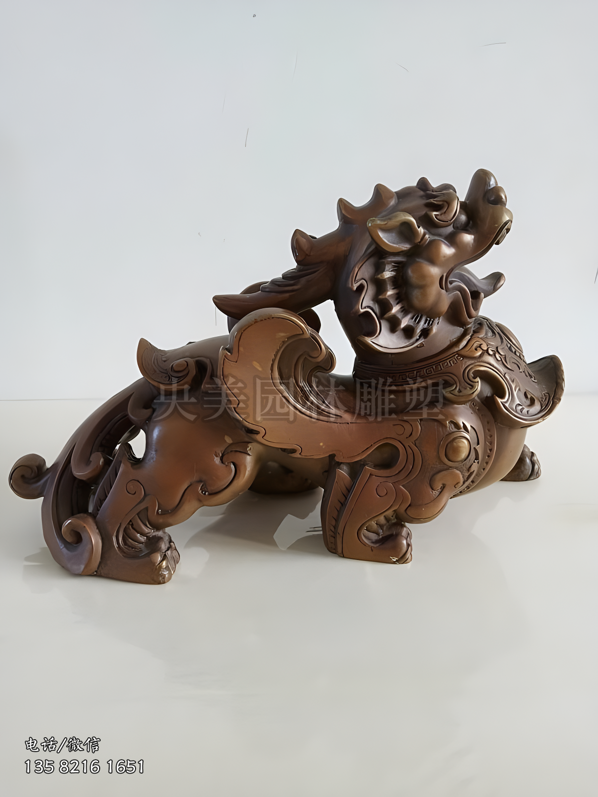 鑄銅招財(cái)貔貅銅雕擺件