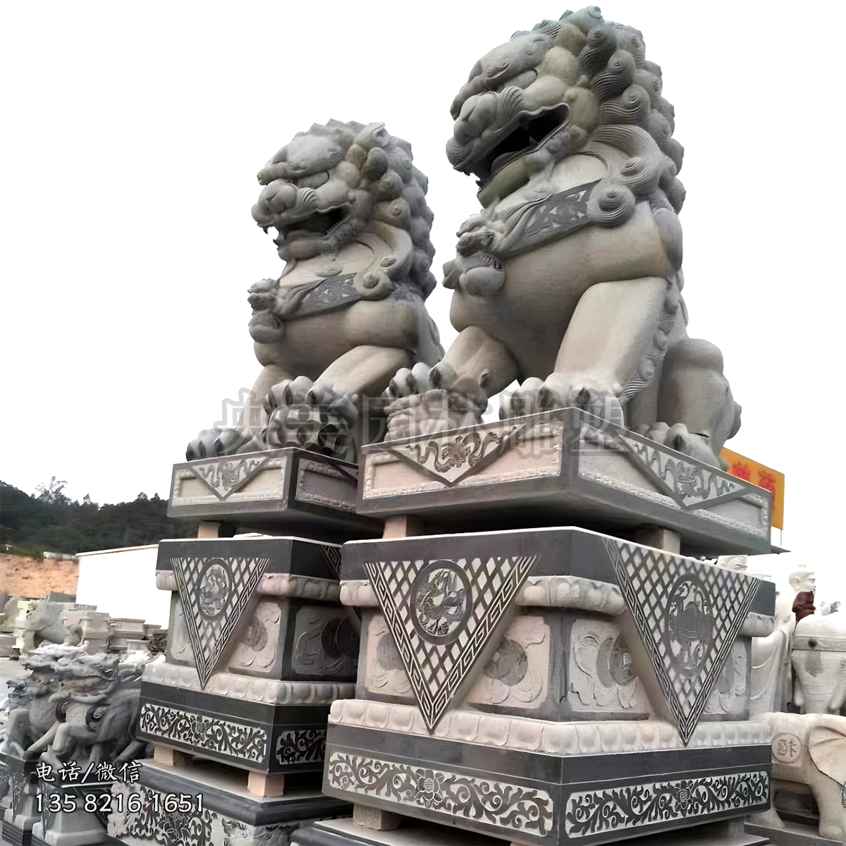 花崗巖天安門(mén)獅子石雕