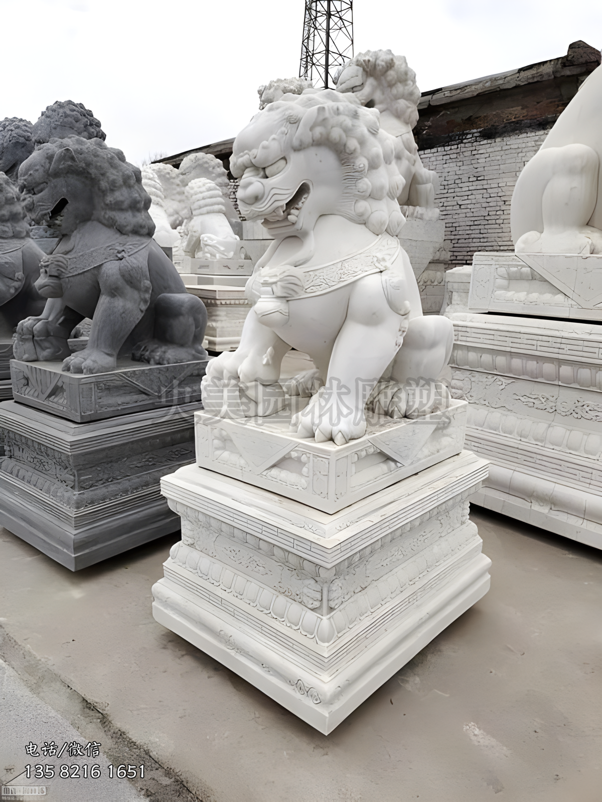 石材雕刻傳統(tǒng)石雕天安門(mén)獅子雕塑