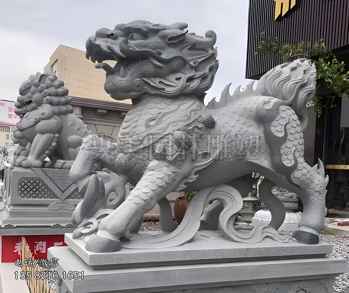 大理石瑞獸麒麟石雕