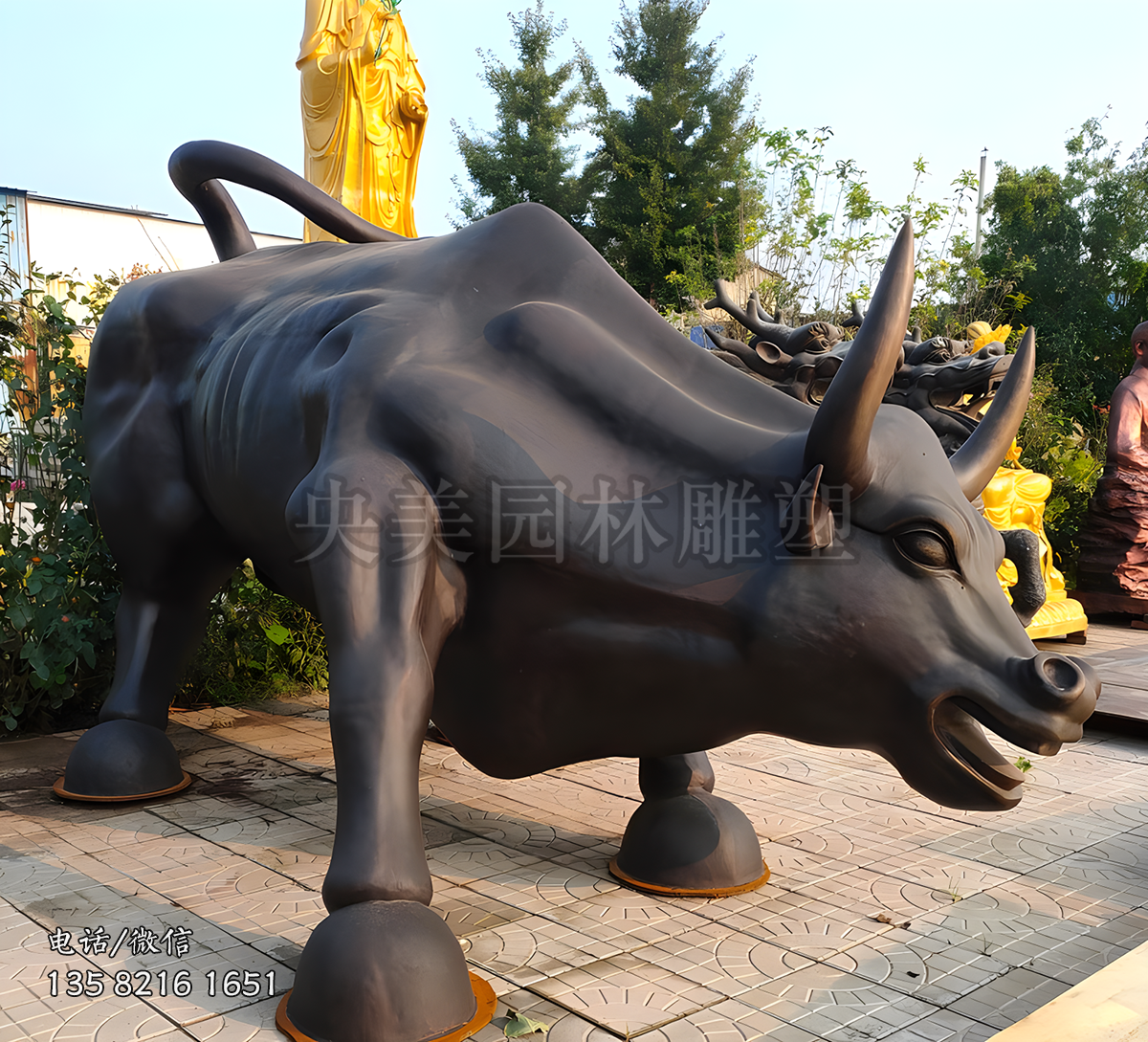 華爾街銅牛景觀動物雕塑