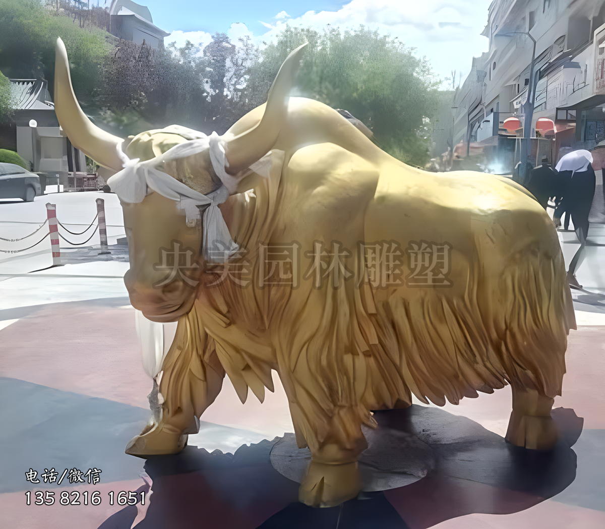 金色純銅牦牛雕塑