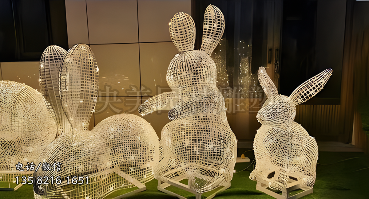 編織網(wǎng)格發(fā)光不銹鋼雕塑
