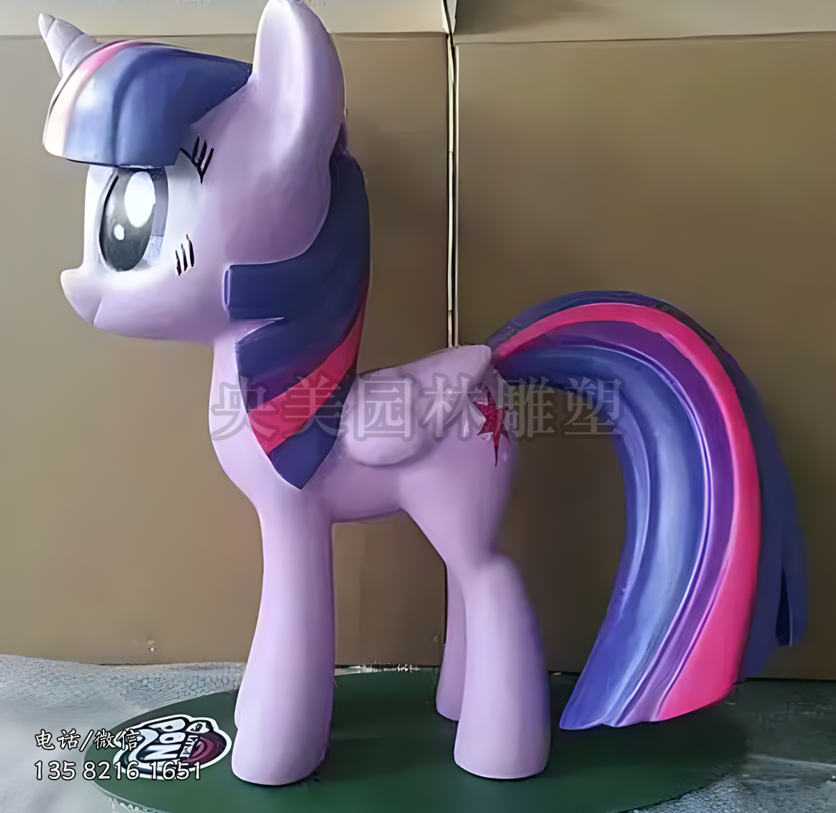 玻璃鋼小馬寶莉卡通動漫雕塑