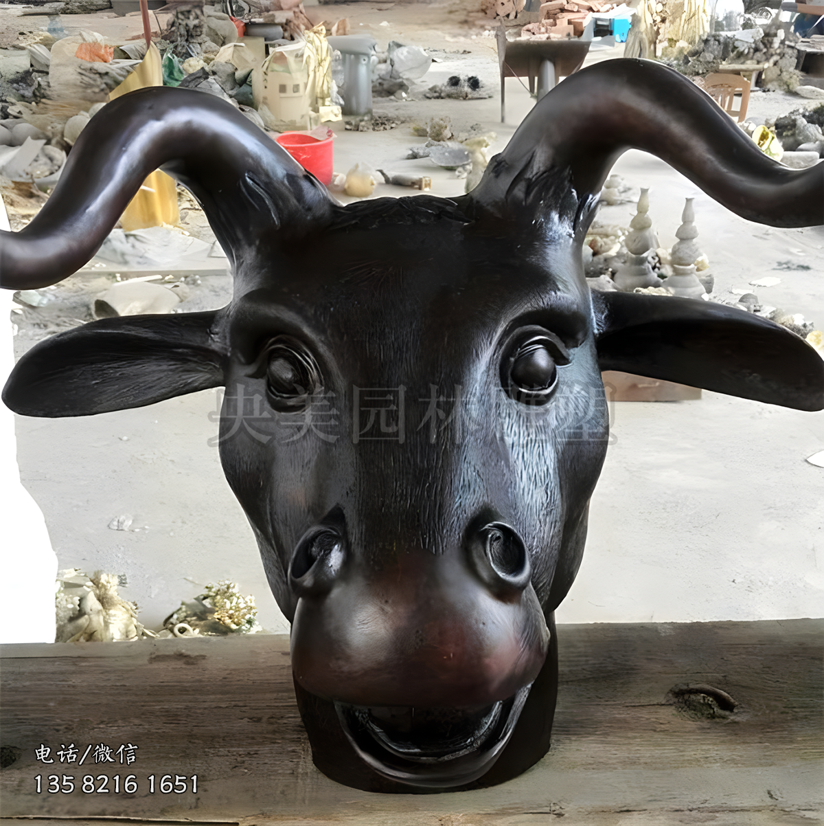 鑄銅仿真羊頭，未羊銅雕擺件