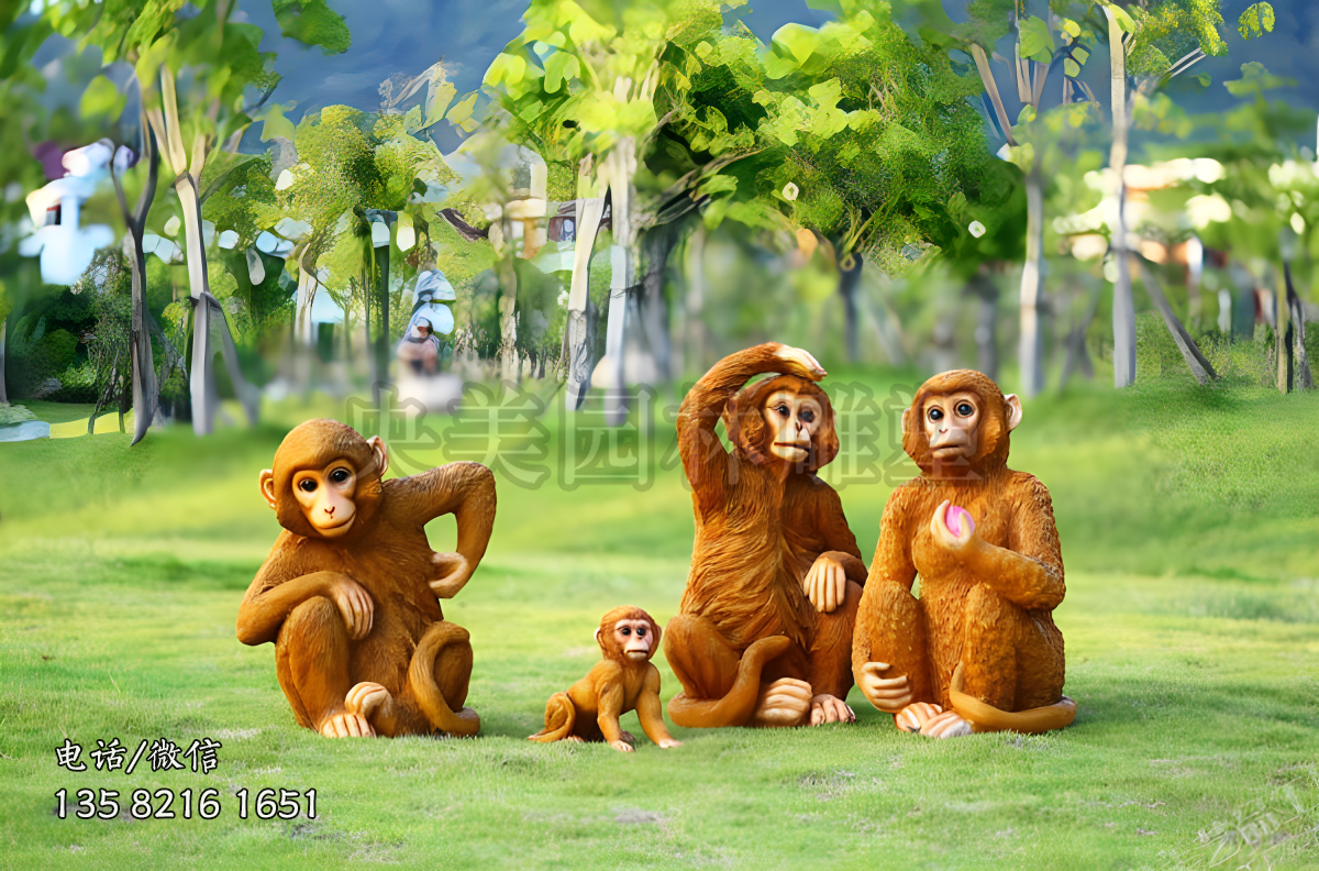 玻璃鋼仿真猴子雕塑