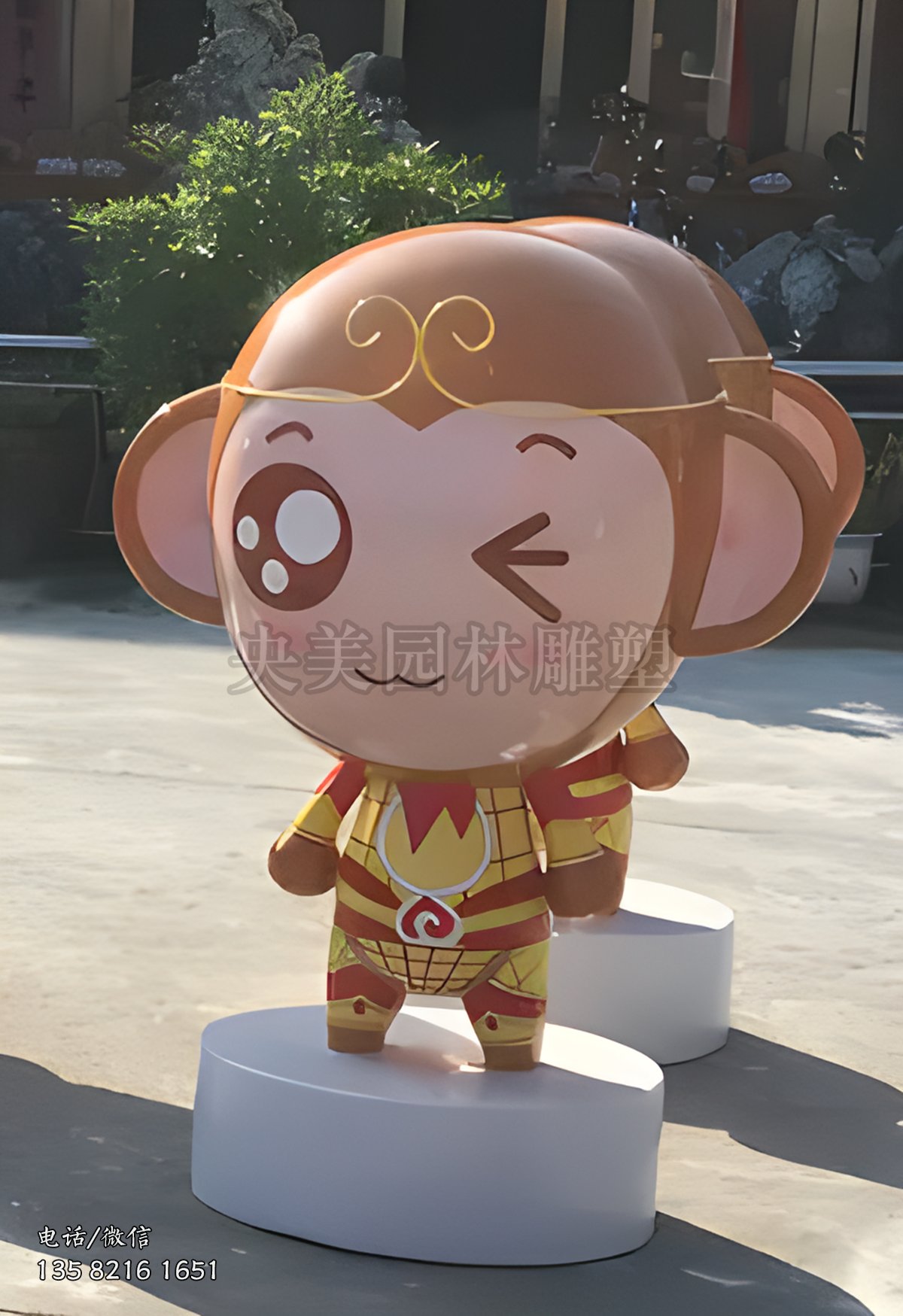 可愛美猴王造型卡通猴子雕塑擺件