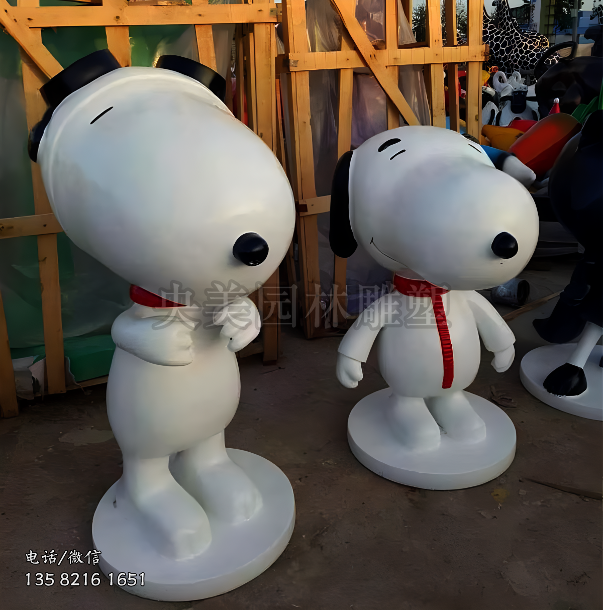 玻璃鋼史努比雕塑擺件