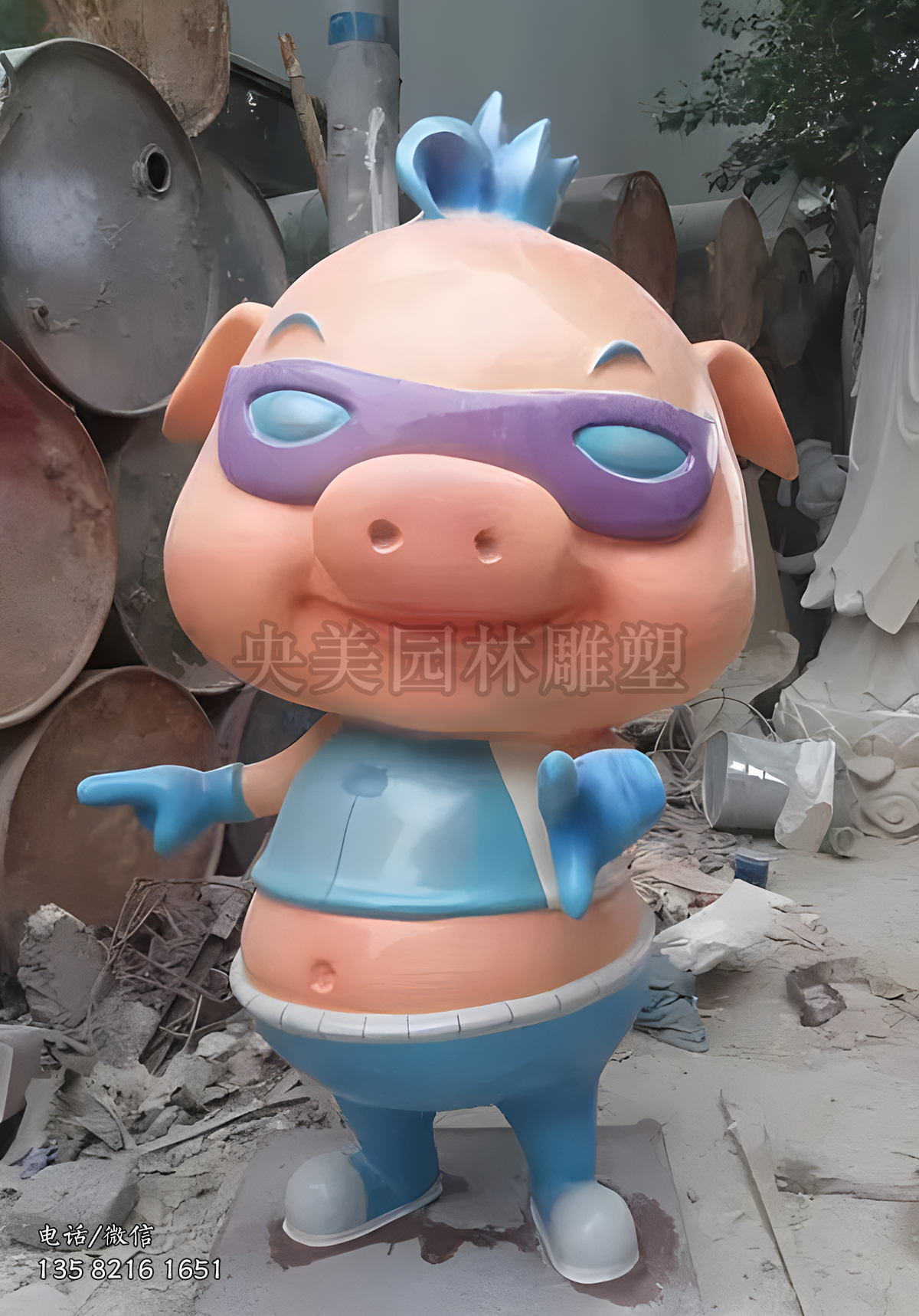 豬豬俠玻璃鋼卡通動(dòng)物雕塑