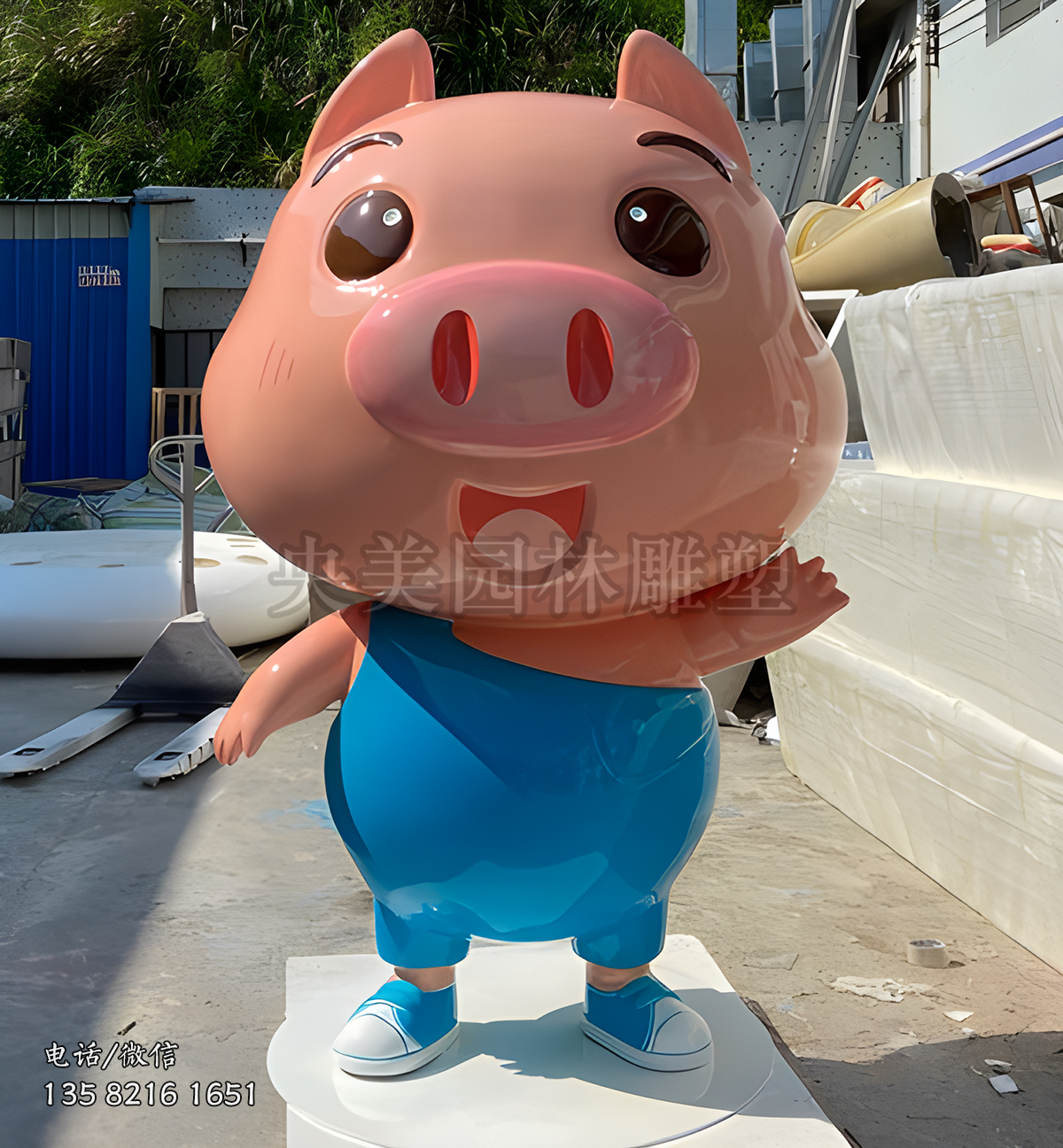 豬豬俠玻璃鋼卡通動漫雕塑擺件