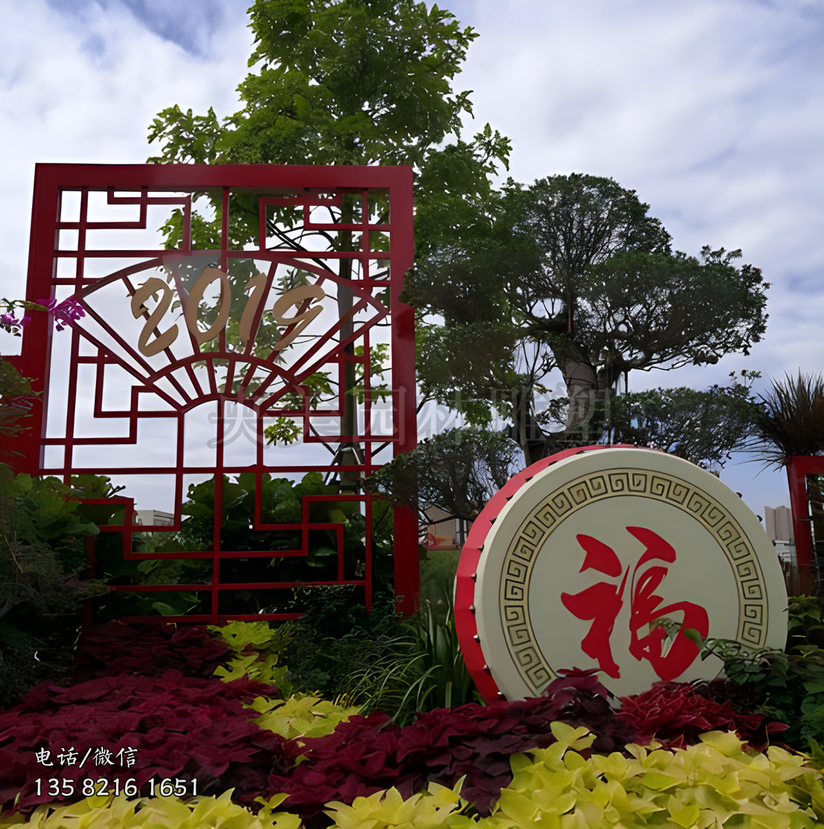 鼓型裝飾景觀雕塑擺件