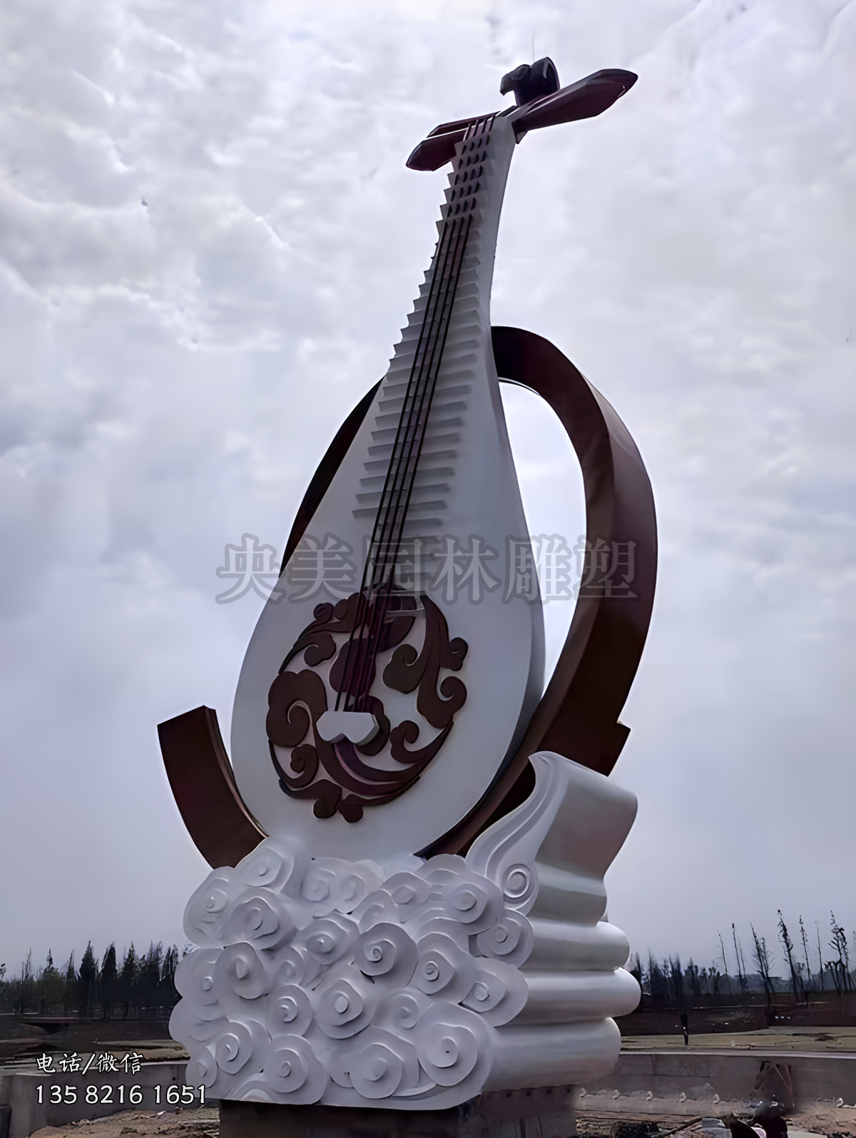 玻璃鋼仿真琵琶景觀雕塑
