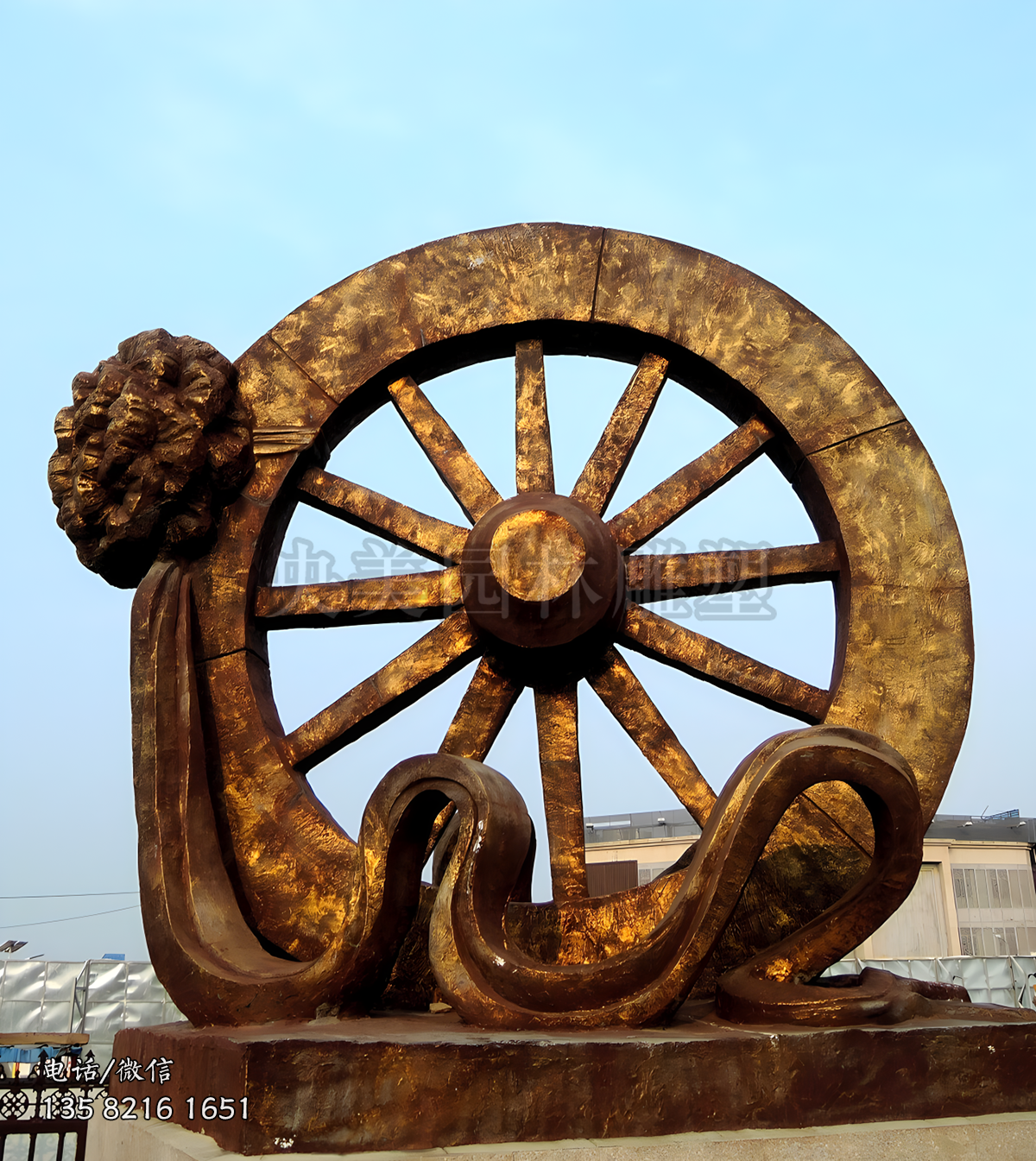 車(chē)轱轆馬車(chē)輪子景觀雕塑