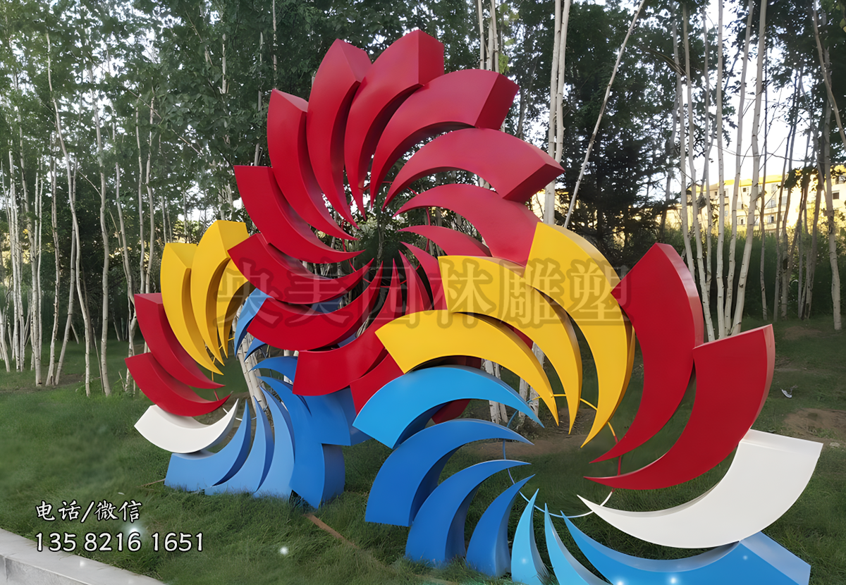 不銹鋼風車景觀雕塑擺件