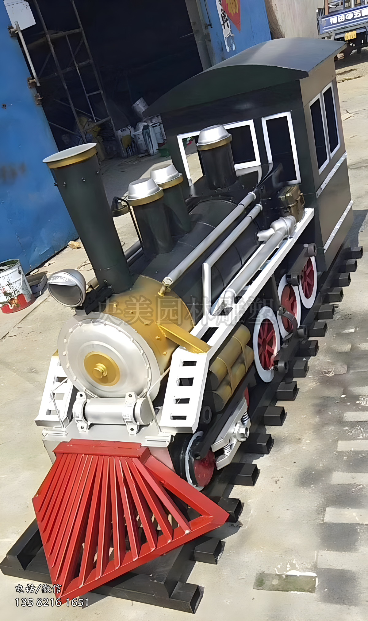 仿真火車頭雕塑擺件