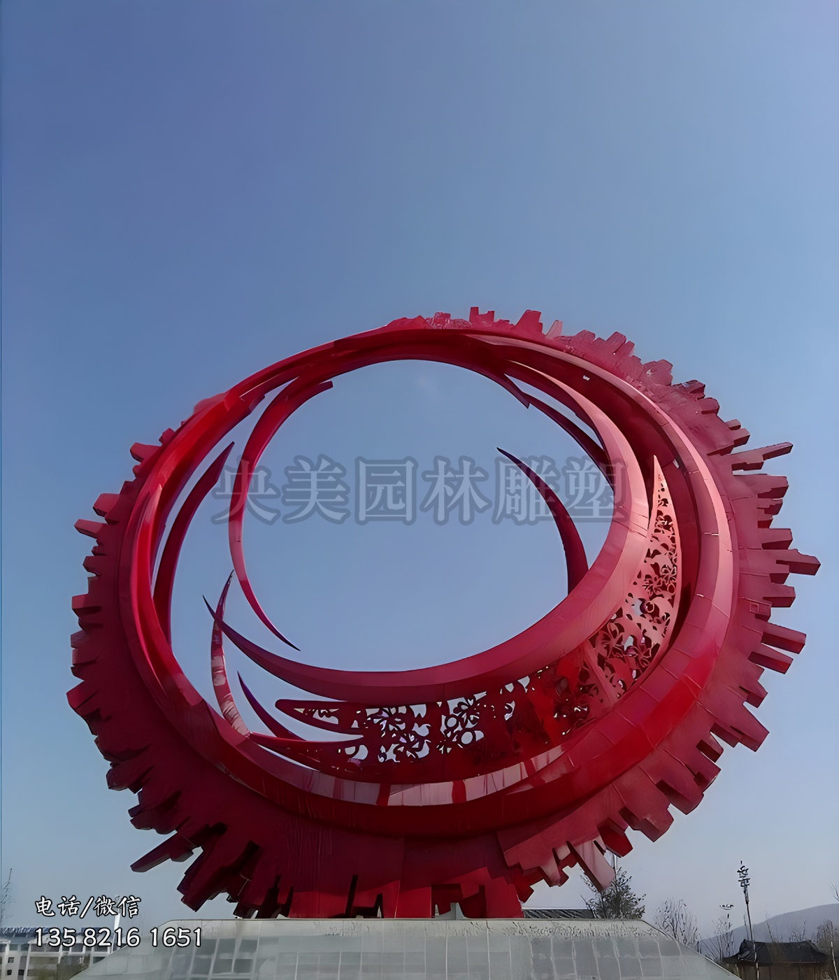 齒輪造型不銹鋼圓環(huán)雕塑