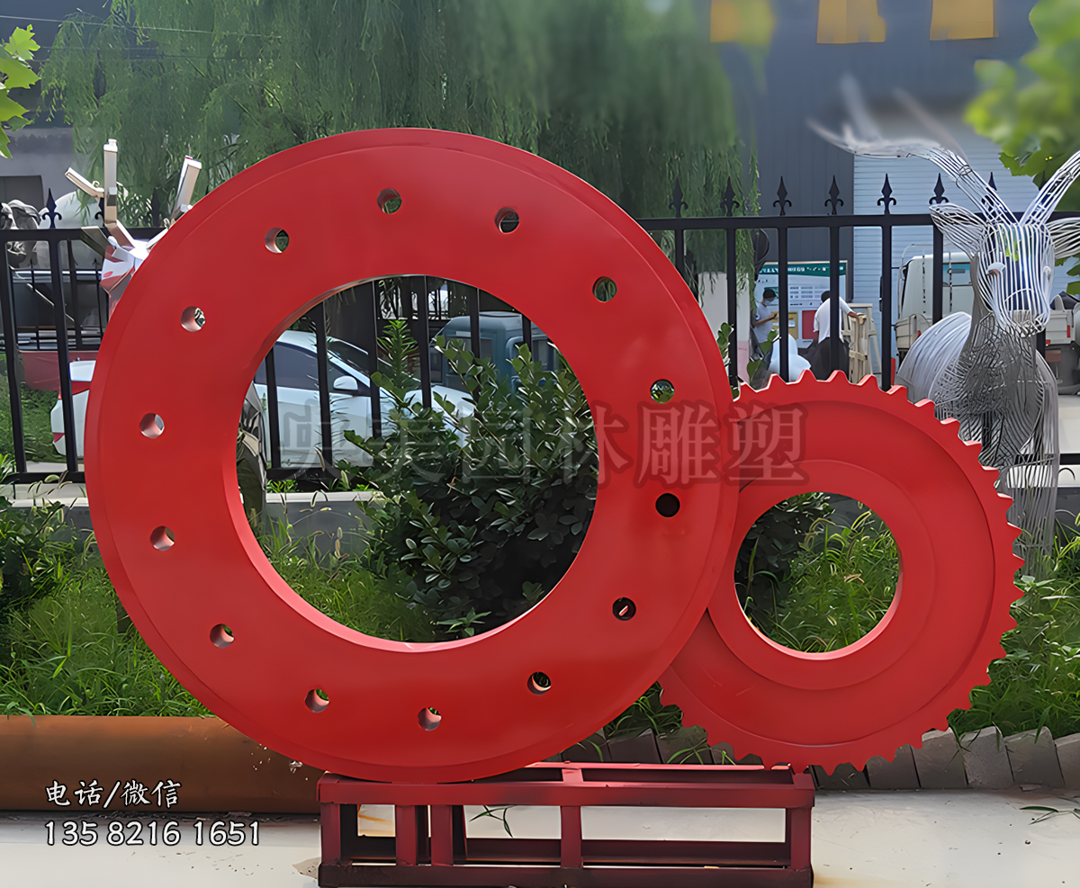 不銹鋼聯(lián)動齒輪雕塑