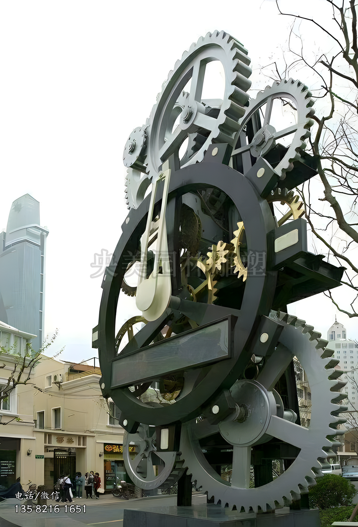 不銹鋼聯(lián)動齒輪雕塑