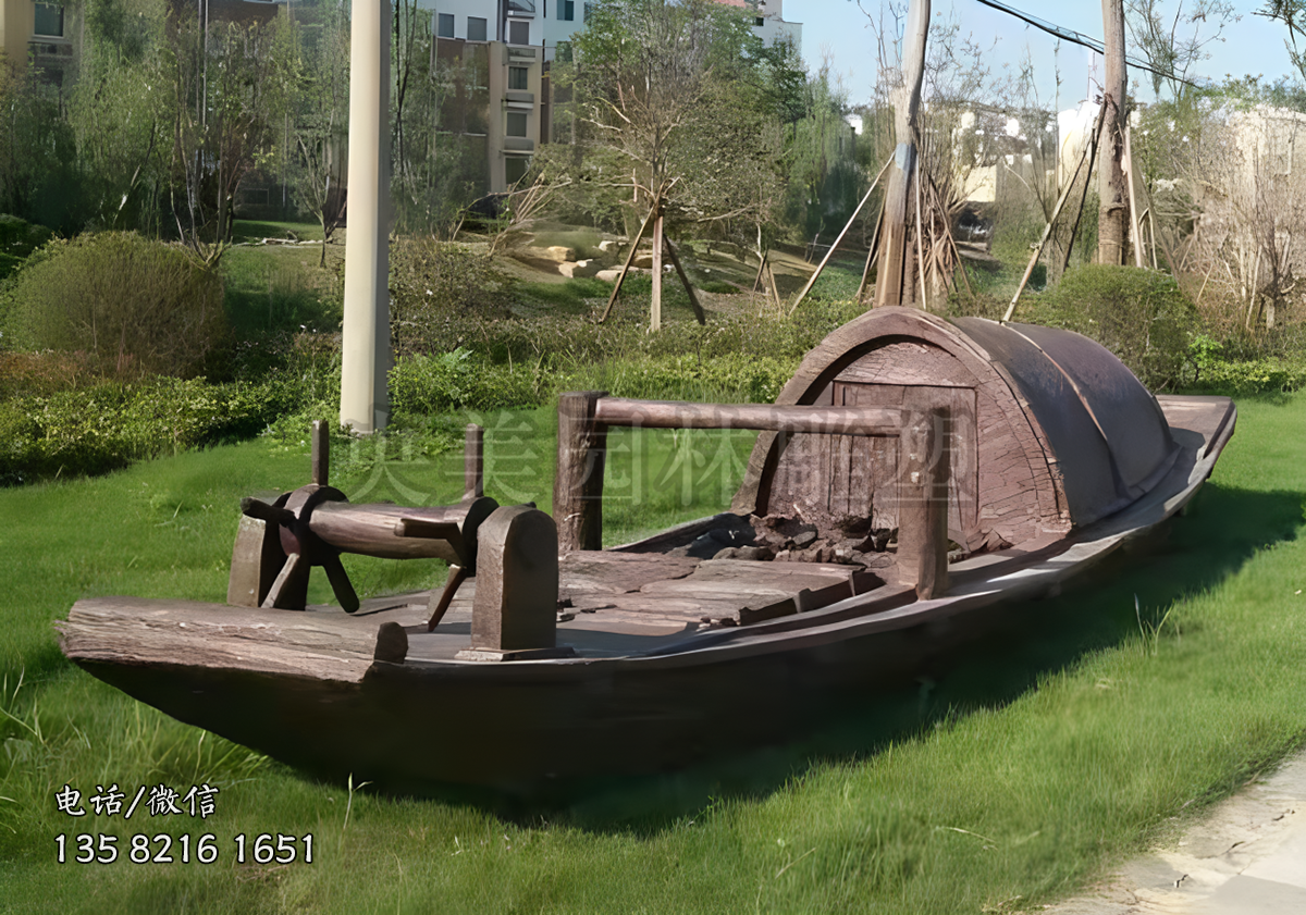 玻璃鋼仿真漁船雕塑擺件