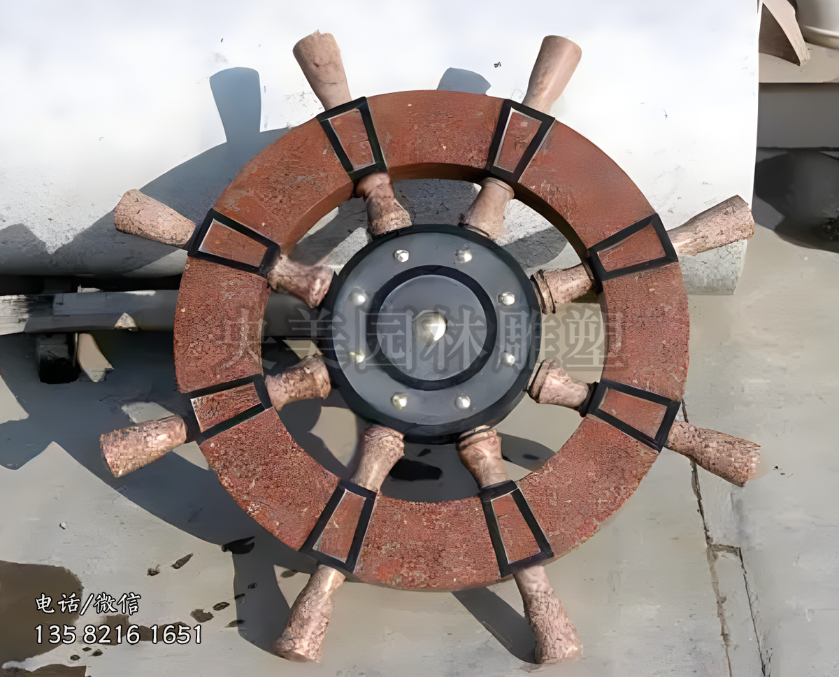 大理石拼裝船舵造型裝飾雕塑