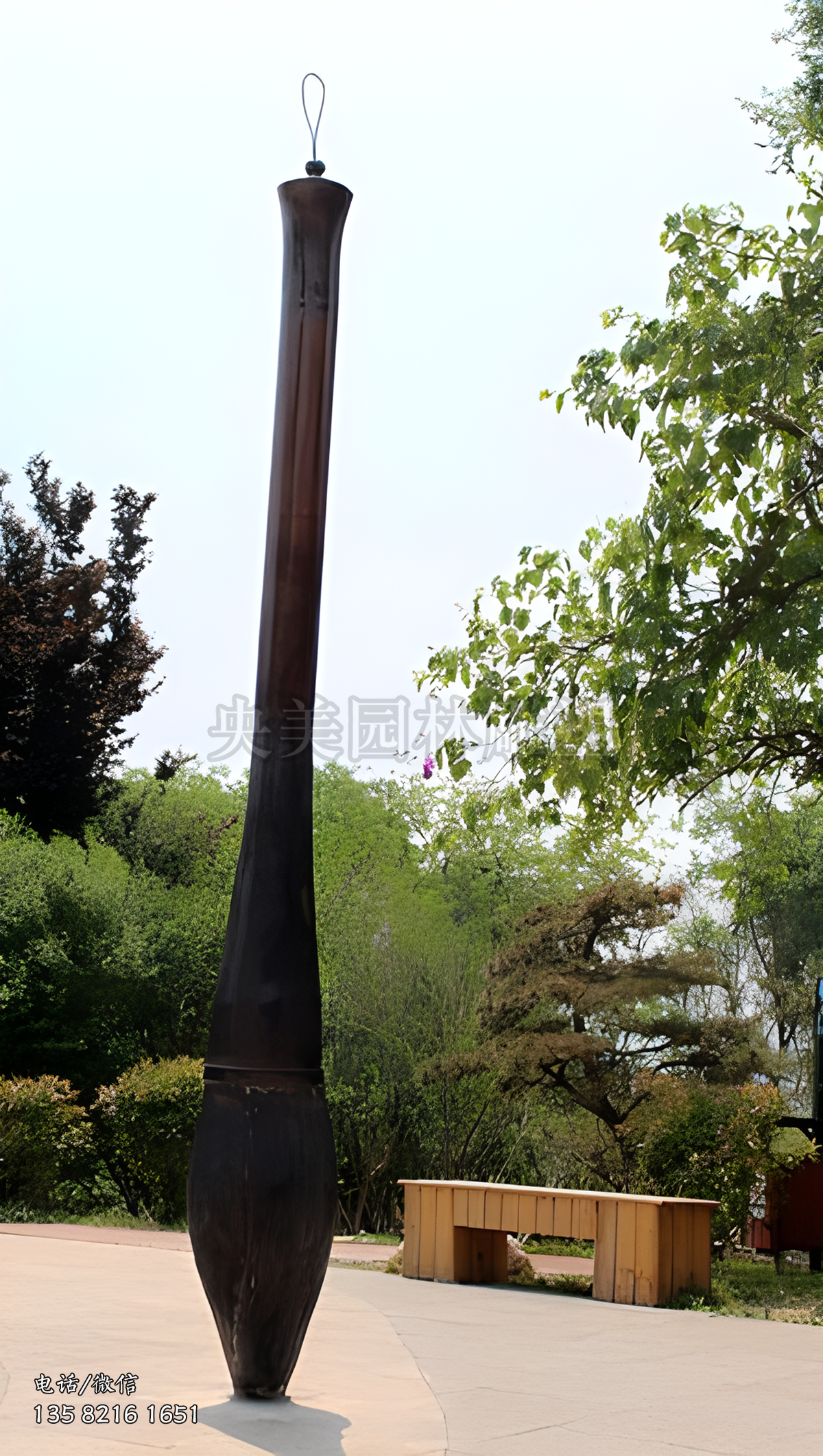 純銅鑄造大型毛筆雕塑