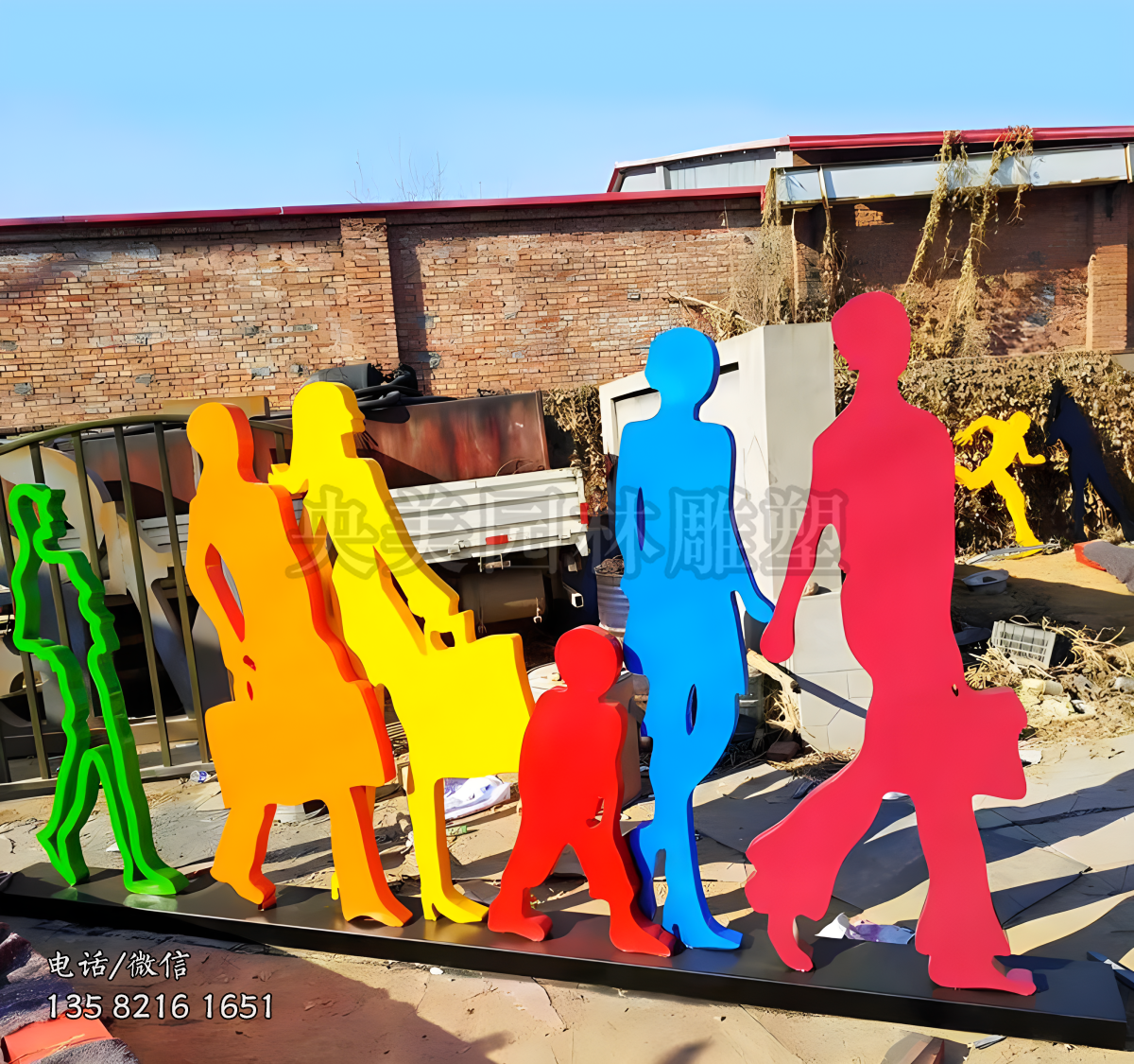 剪影購物人物雕塑擺件