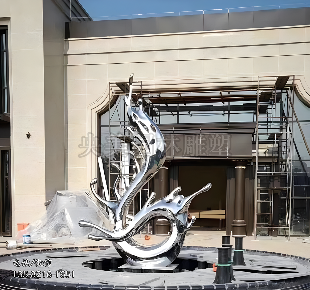 抽象浪花不銹鋼雕塑