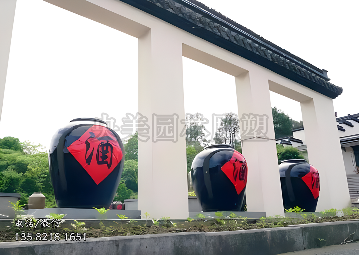 玻璃鋼仿真酒壇雕塑擺件