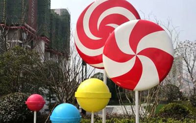 游樂園棒棒糖雕塑